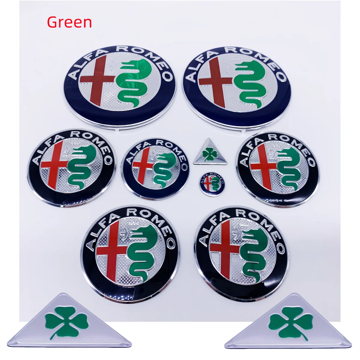 11Pc Car Steering Wheel & Front Hood Emblem Stickers - Multiple Sizes Available