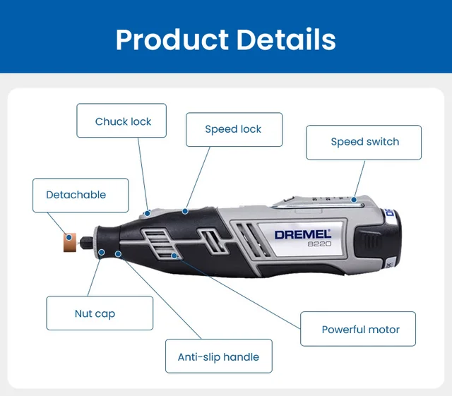 Dremel 8220-n/30 Cordless Electric Grinder Variable Speed Rotary