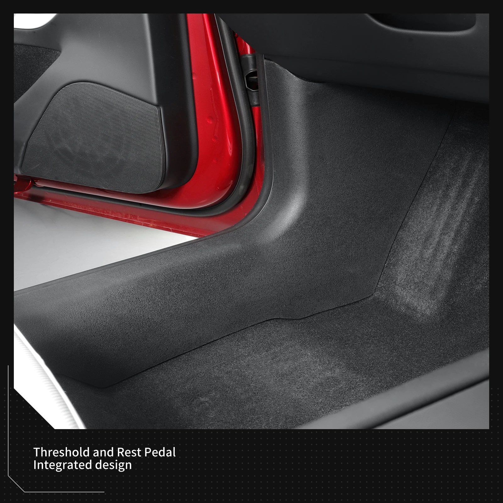 LUCKEASY für Tesla Model3 Highland 2024-2026 Türschwellenschutzstreifen Auto-Schwellenschutz Mittelkonsolen-Antikick-Pad Passend für LHD – Detail 4