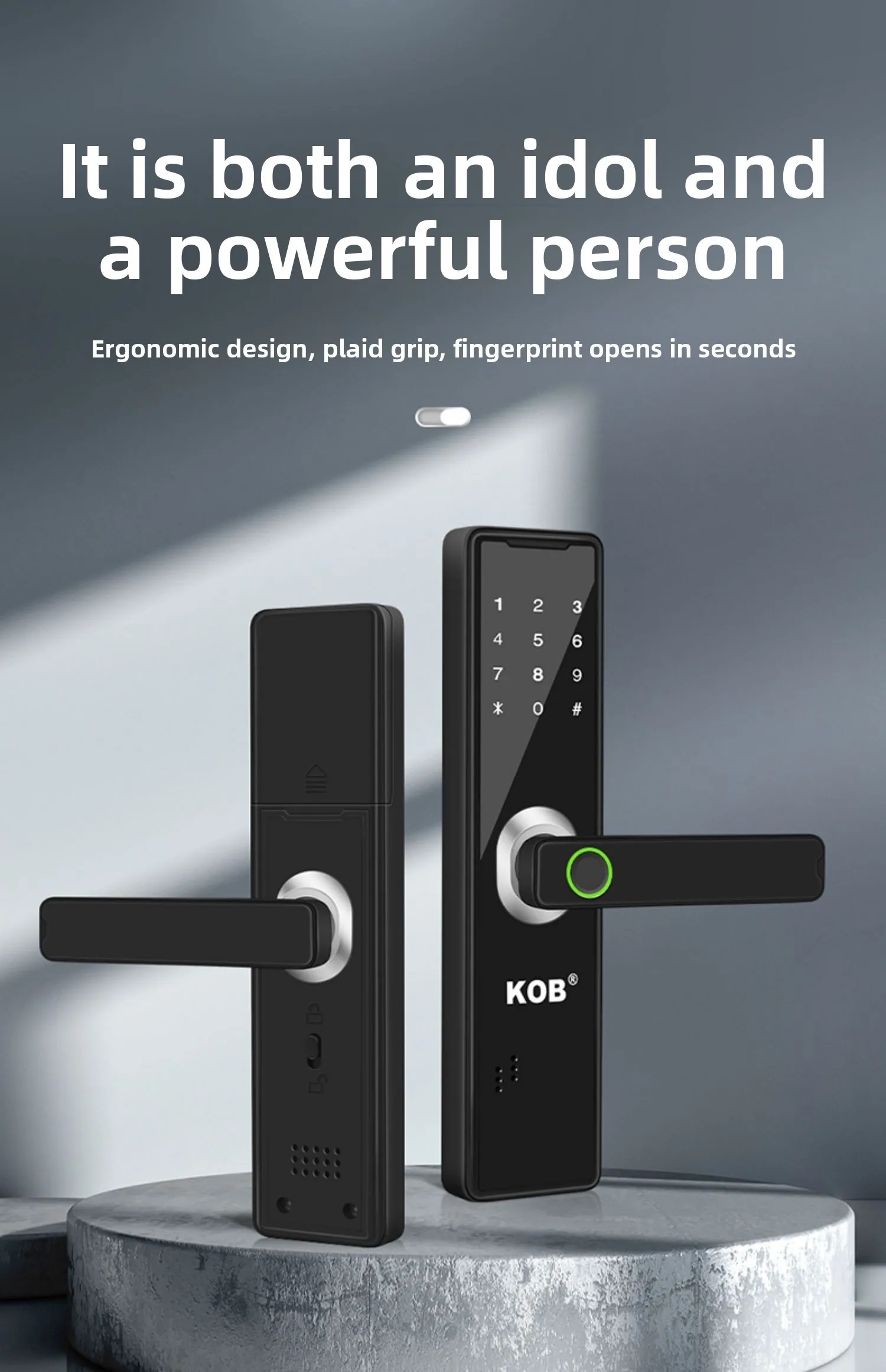 wooden door fingerprint lock household anti-theft door password lock apartment B