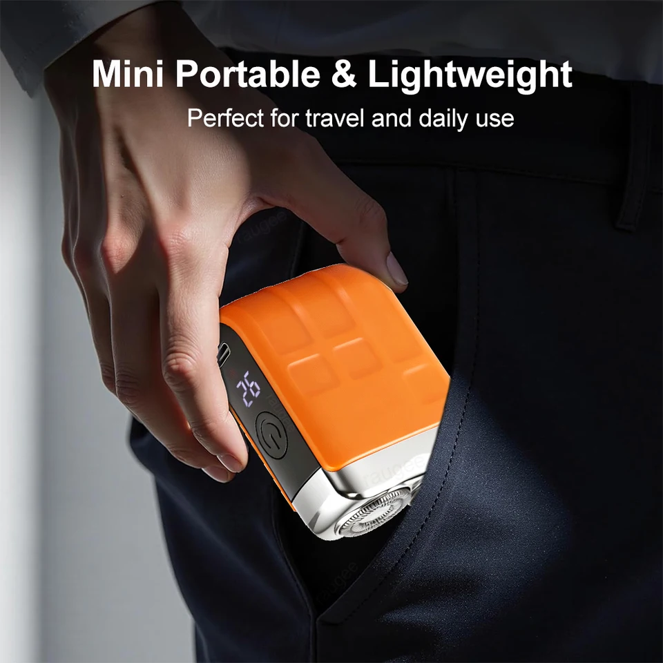 for Men Portable Smart Facial Beard Trimmer Double Head Shaver Rechargeable Wet Dry Electric Razor_voghion.com