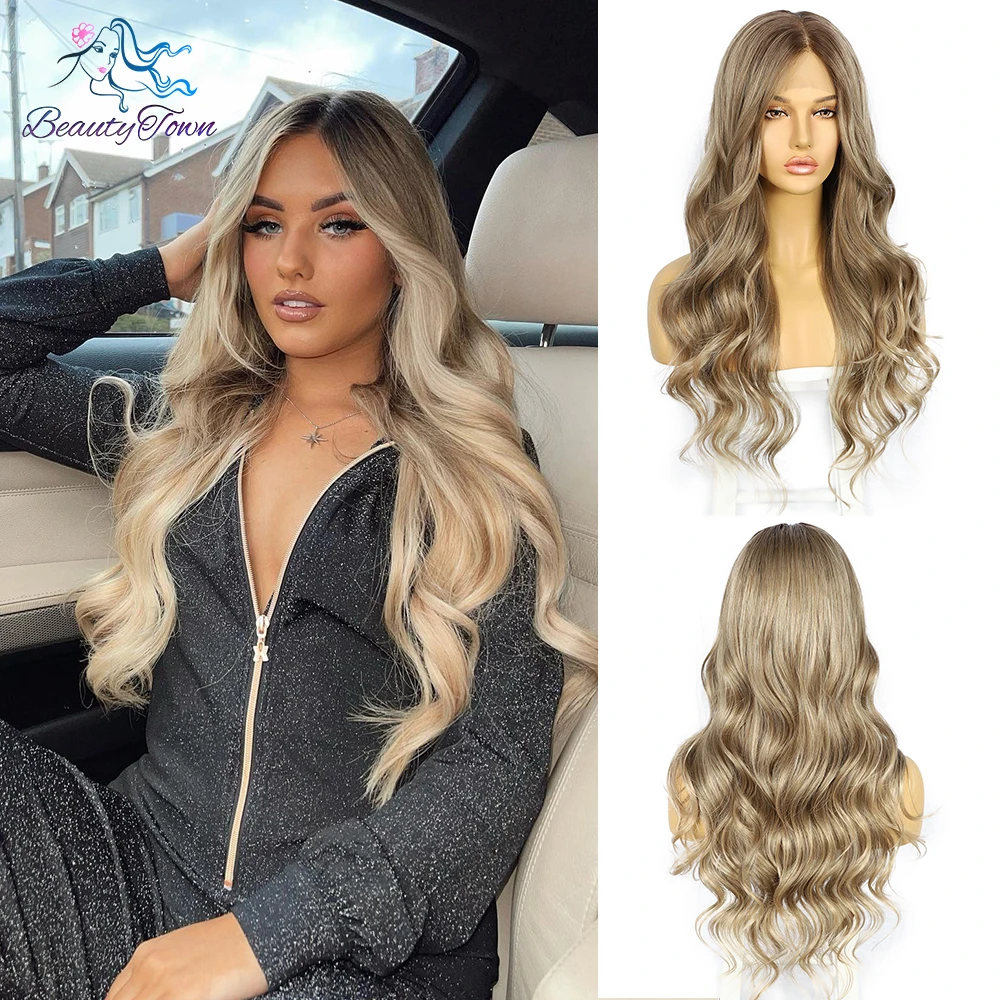 

Beautytown Synthetic Lace Front Wigs lolita Wigs HD Transparent Lace Front Hair Wigs For Women Cosplay Curly Wig Brown Wig