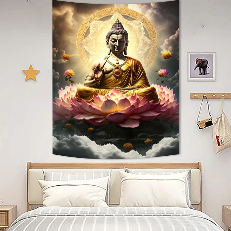 

Tapestry Aesthetic Room Decoration Indian Buddha Tapries Tapestries Wall Decor Decors Home Bedroom Fabric Hanging the Decorative