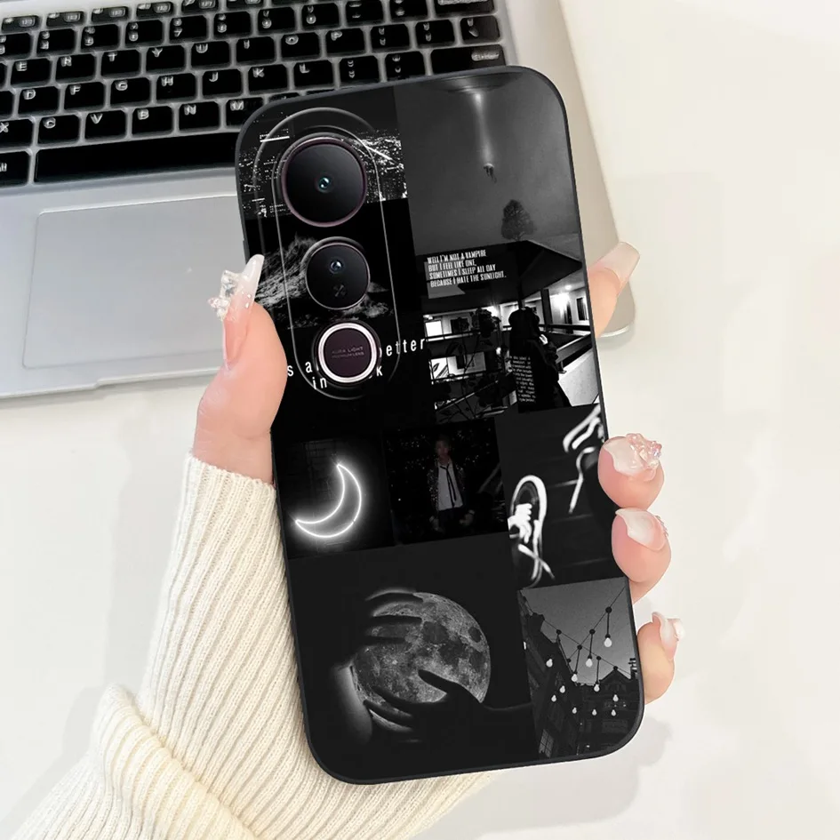 Cool Fashion Space Sunset Painted Soft Liquid Silicone Shockproof Cover