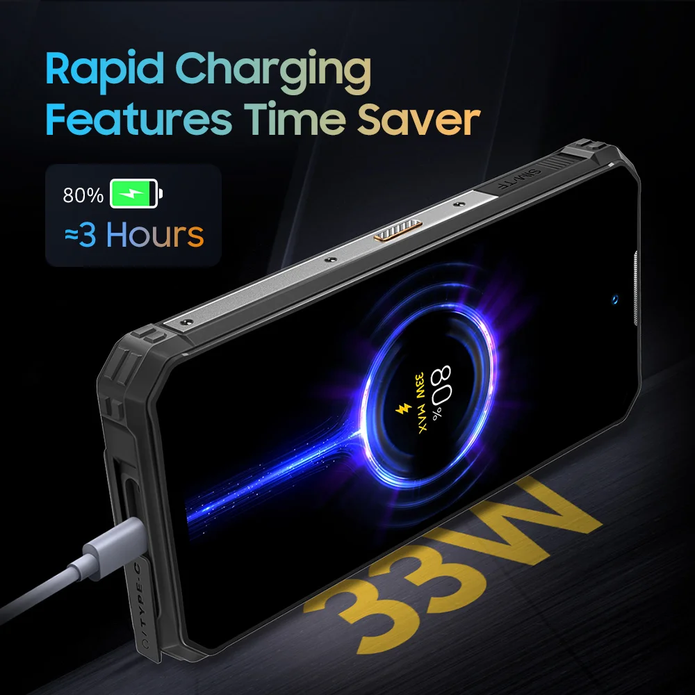 OUKITEL WP19 Rugged Smartphones 21000mAh Large Battery 6.78Inch FHD 8GB+256GB 64MP Triple 20MP Night Vision Camera Mobile Phones