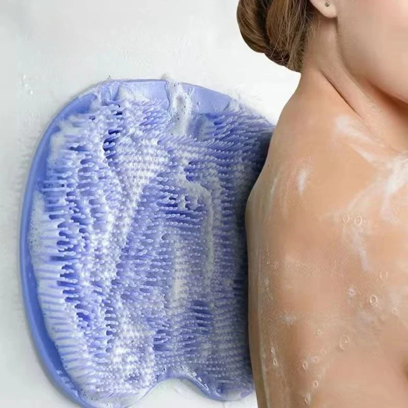 Silicone Massage Shower Mat Non-slip Wash Foot Pad Foot Exfoliating Bathroom Rub Back Brush with Sucker Bath Massage Brush Pad