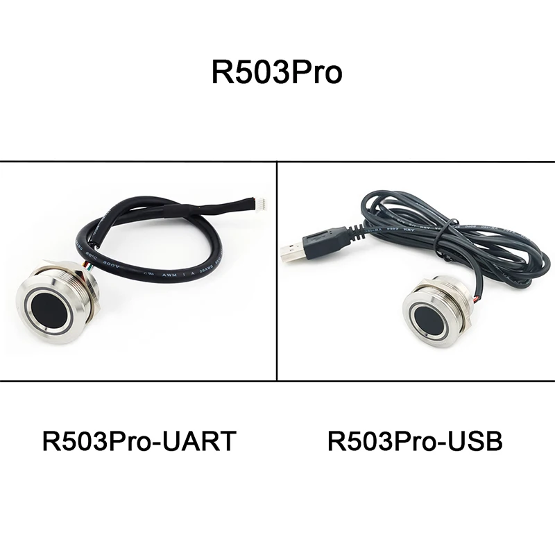 R503Pro 1500 Capacity UART/USB RGB LED Control Round Fingerprint Module Sensor For Access Control Arduino Android Free SDK