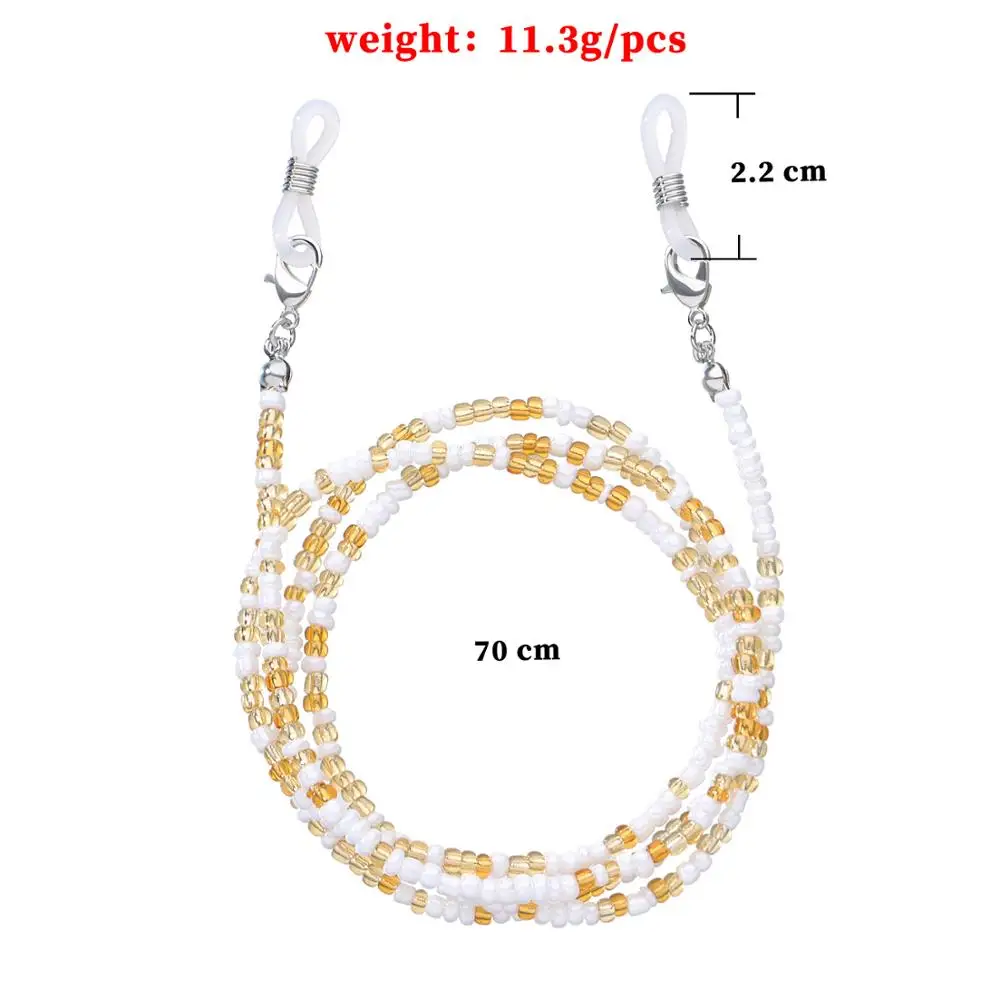 Wgoud Anti-Lost Eyeglass Strap Beaded Mask Chain Fashion Reading Glasses Sunglasses Spectacles Holder Neck Cord