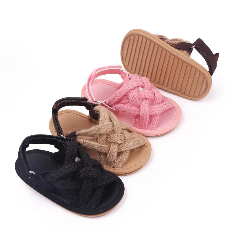 Baby Girls Flower Lace Crib Sandals Cute Summer Soft Sole Flat Princess Shoes Infant Non-Slip First Walkers