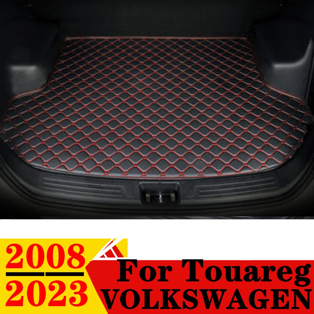 

Коврик для багажника автомобиля Volkswagen VW Touareg 2008-2023, плоский боковой водонепроницаемый задний Чехол для груза, коврик, задние аксессуары, подкладка для багажника