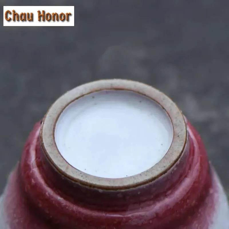 150ml Retro Underglaze Red Printing Deer Ceramic Teacup Creative Kiln Change Master Cups Puer Tea Bowl Jianchan Kung Fu Tea Gift