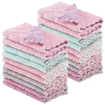 1/5/10pcs Asciugamano in microfibra assorbente Panno per la pulizia della cucina Olio antiaderente Asciugamano Stracci Tovaglioli Stoviglie Pulizia della casa 1