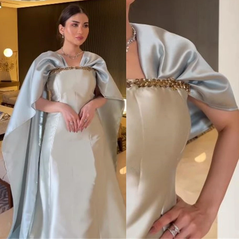 

Prom Dresses Fashion Elegant Party Dress Floor Length Cap Sleeve Satin Formal Evening Gowns 이브닝드레스 فساتين حفلات التخرج