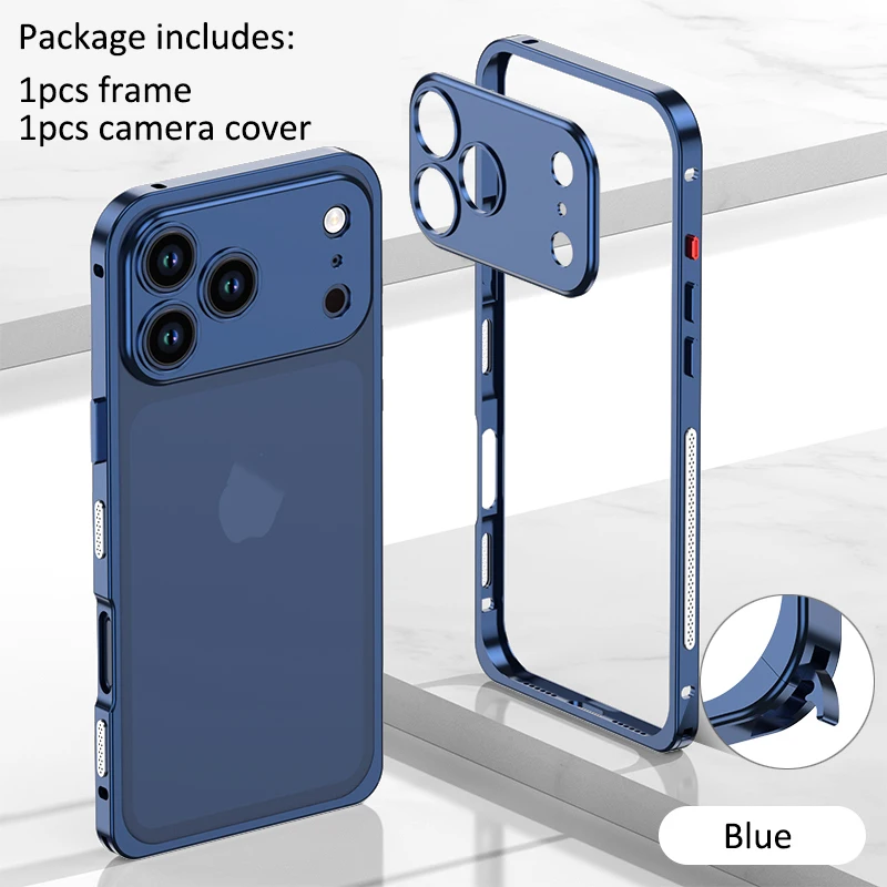 Premium Aluminium Alloy Metal Frame Bumper with Camera Protector Cap Cover