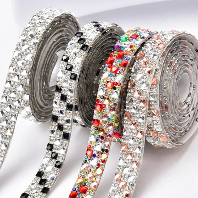 4 Mm CLEAR Self Adhesive Rhinestone Strips Circle Bling Stickers