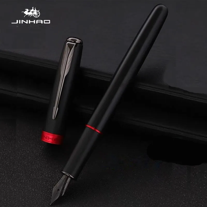 Luxury Quality Jinhao 75 Metal Black Red Fountain Pen Financial Office Student Supplies School Stationery Ink Pens