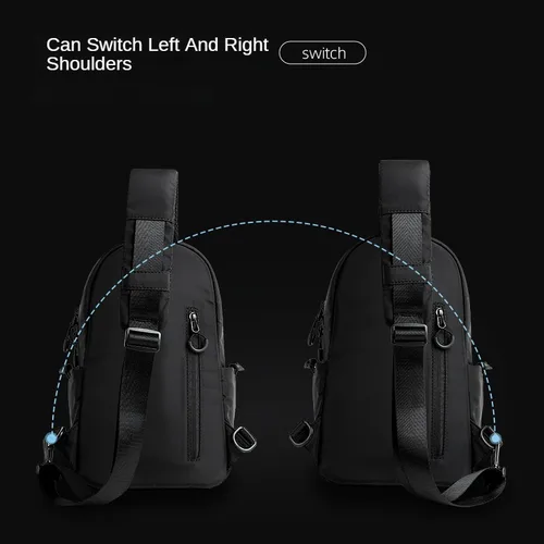 남성 가슴 가방 11 인치 IPad USB Charing 옥스포드 방수 짧은 여행 팩 2023 패션 도난 방지 지퍼 내구성있는 슬링 백 4