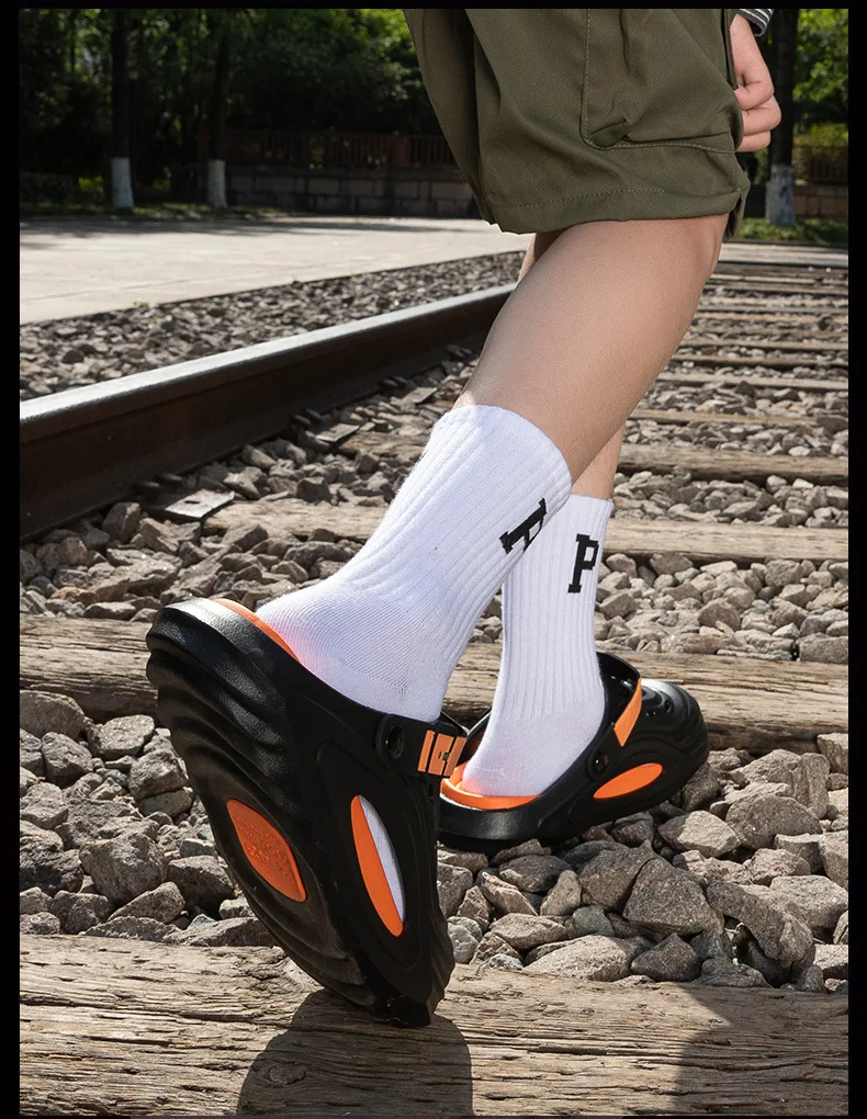 Comwarm Men's EVA Platform Slides, Soft Comfortable Summer Beach Sandals With Holes_voghion.com