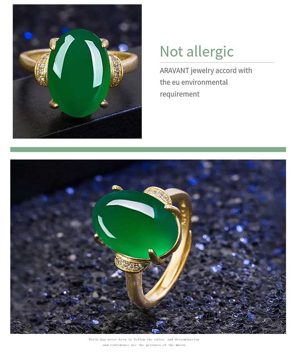 ZDADAN 925 Sterling Silber Jade Fingerringe für Damen, modischer Partyschmuck – Detail 4
