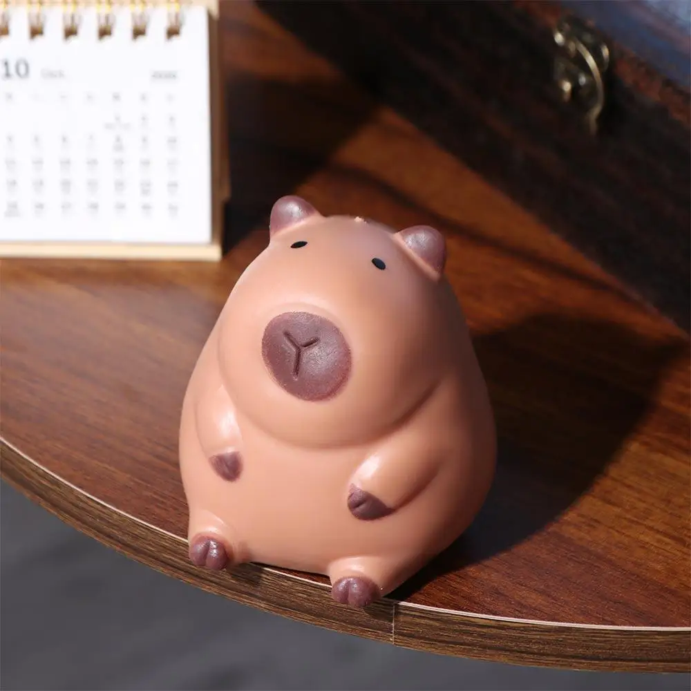 New Cartoon Lovely Capybara Kawaii Soft Adhesive TPR Slow Rebound Toy Creative Pinch Children Decompression Pinch Toys 3