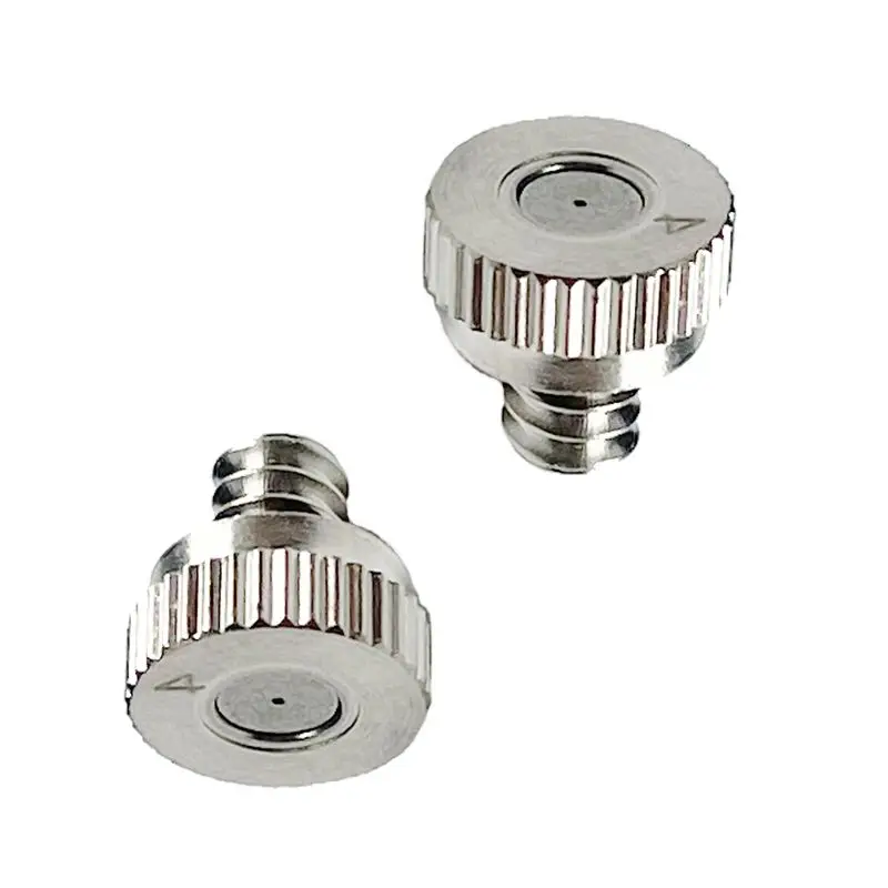 10 Pcs Mist Nozzle Stainless Steel Fog Head Spray 0.1-0.8 MM Orifice 10/24 UNC Thread Garden Humidification Outdoor Cooling