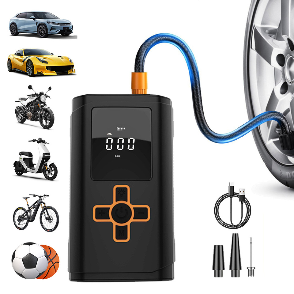 Car mounted wireless inflation pump 150PSI high-power digital tire pressure monitoring motorcycle and car universal
