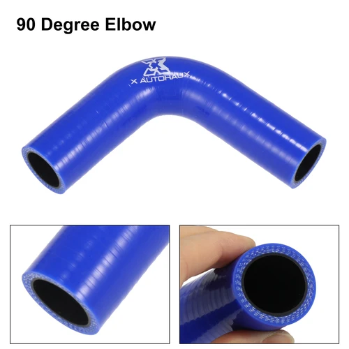 X Autohaux 실리콘 호스 커플러 인터쿨러 튜브 파이프, 길이 100mm, 13-16mm, 16-19mm, 16-22mm, 51mm-76mm, 90 도 엘보 4