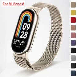 Strap For xiaomi Mi Band 8 global version accessorie Milanese Loop Replacement belt bracelet pulseira correa mi band 8 NFC strap