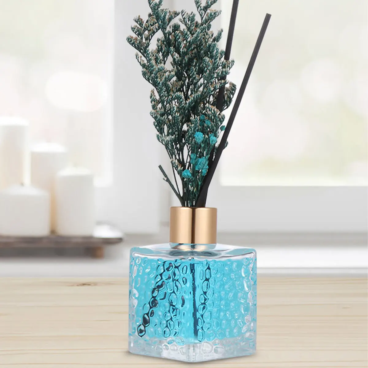 80ml Flammenfreies Aromatherapie-Set mit ätherischen Ölen, echten Blumen und Duftstäbchen für Zuhause, Büro und Raumduft.