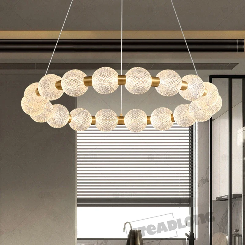 Magic Beans LED Ceiling Chandeliers Pendant Lamp Modern For Living Room Bedroom Glass Ball Hanging Light Lustre Decor Fixtures