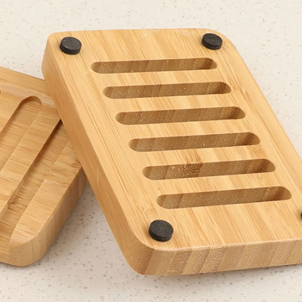 Bamboo Soap Box Toilet Soap Storage Rack Storage Box Household Drainage Multiple Styles Reusable Soap Saver