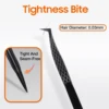 Private logo,MOQ 10 pcs Fiber Tip Lash Extension Tweezer, Titanium Black Eyelash Nano Tip Tweezer for Lash Tech Supplier 5