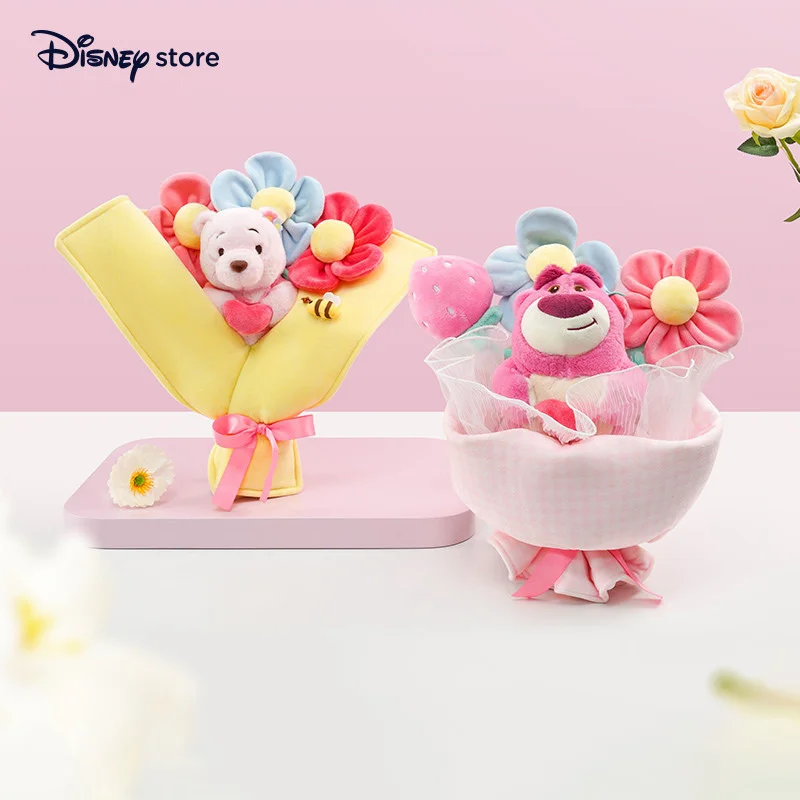 

Фирменный милый цветочный букет Disney Co, клубничный медведь, медведь, цветок, искусственная плюшевая кукла, цветочный подарок на день рождения