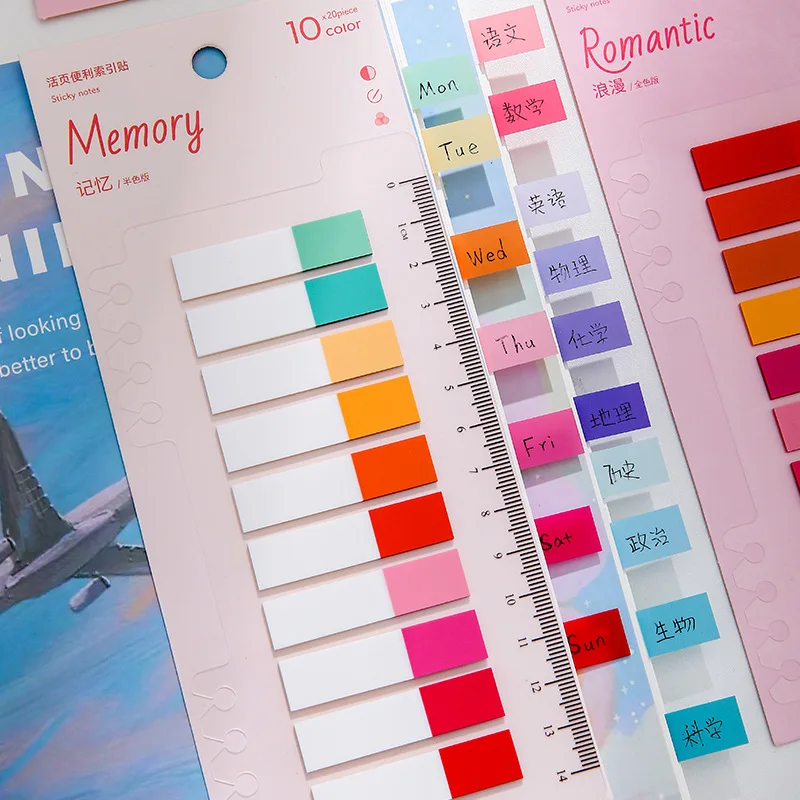 1600 Sheets Transparentes Sticky Notes Self-Adhesive Annotation  Read Books Bookmarks Tabs Notepad Aesthetic Stationery 5