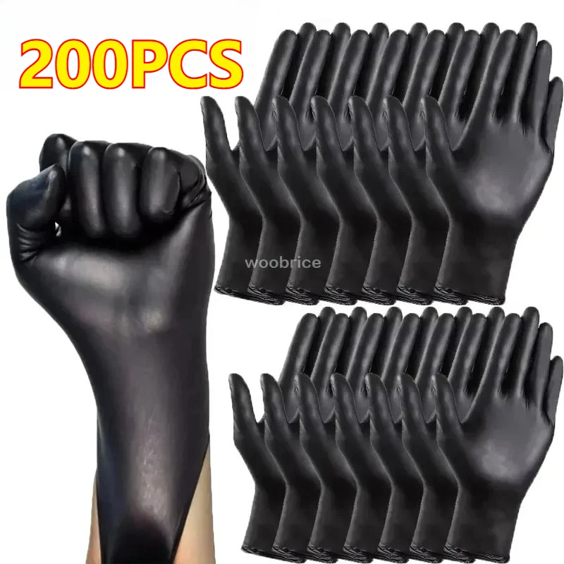 Bulk Pack of Black Disposable Gloves for Kitchen, Cooking, Cleaning, and Car Wash Tasks