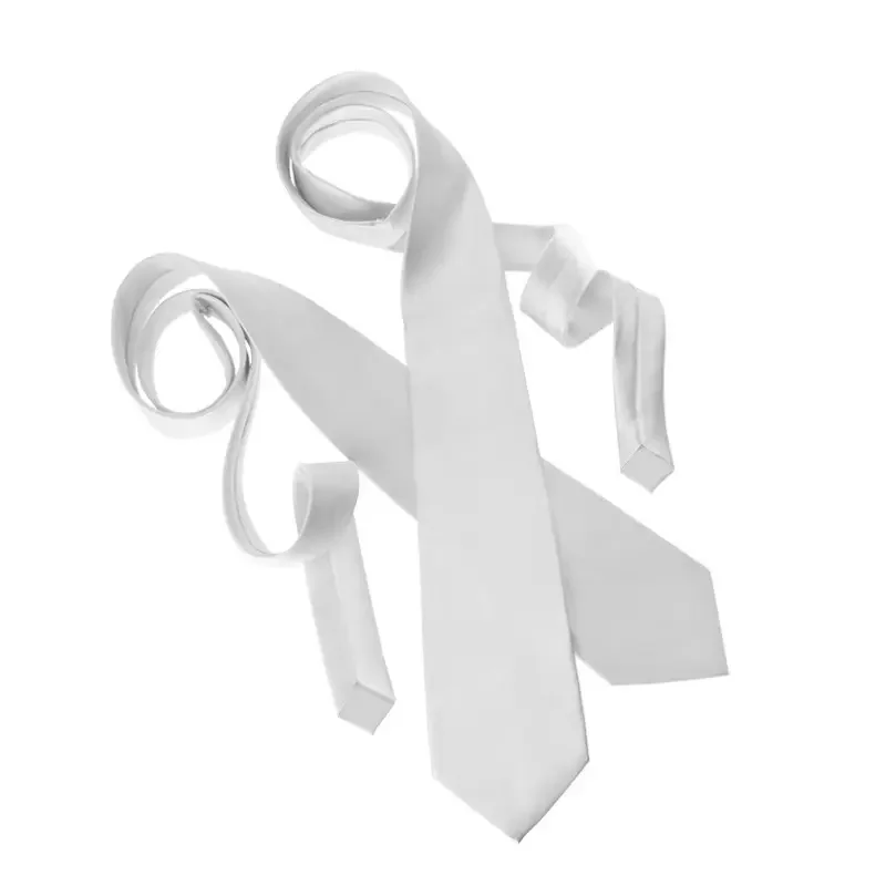 Fashion Sublimation White Blank Solid Color Tie Children Adult Elastic Necktie School Boys Girls Kids Baby Wedding For Diy neck tie
