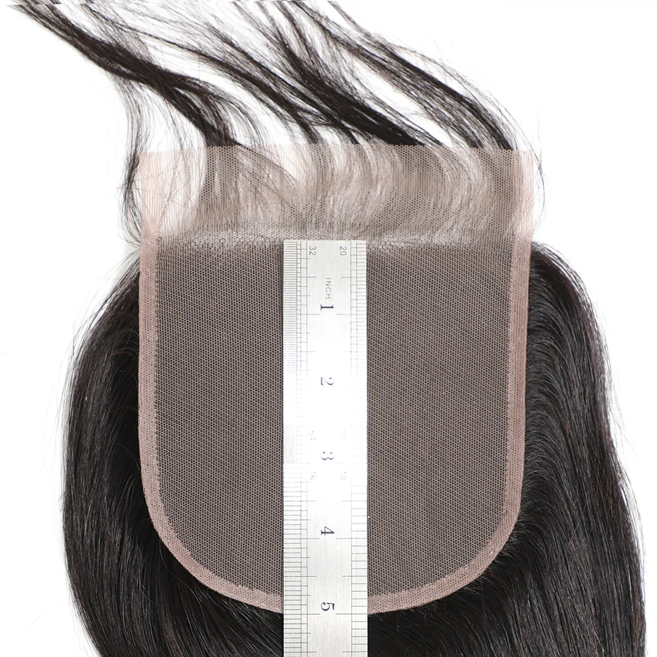 Gabrielle 5x5 6x6 Lace Closure Brazilian Straight Human Hair Closures Only Pre Plucked with Baby Hair Natural Color Remy Hair 4