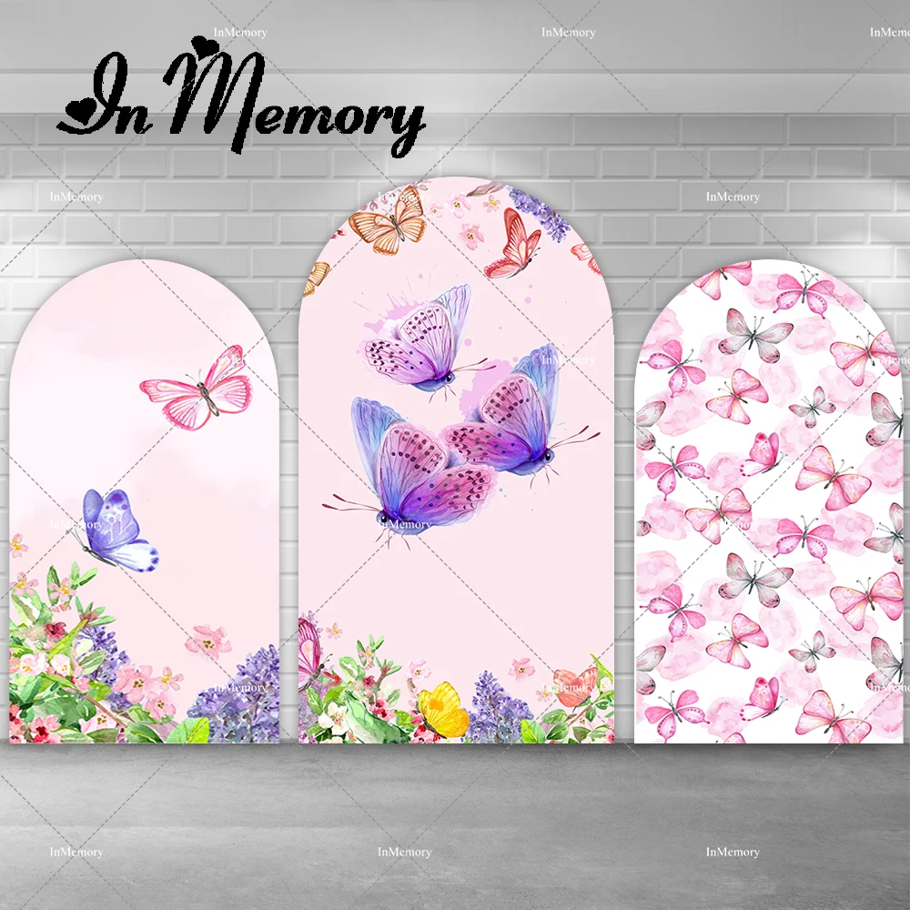 

Fairy Butterfly Theme Arch Backdrop Cover for Girls Newborn Baby Shower 1st Birthday Party Chiara Backgrounds