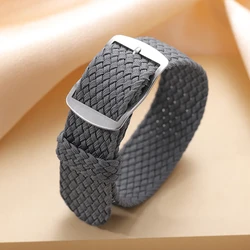 Woven Nylon Watch Band - Universal Replacement Strap - 18mm (Grey)