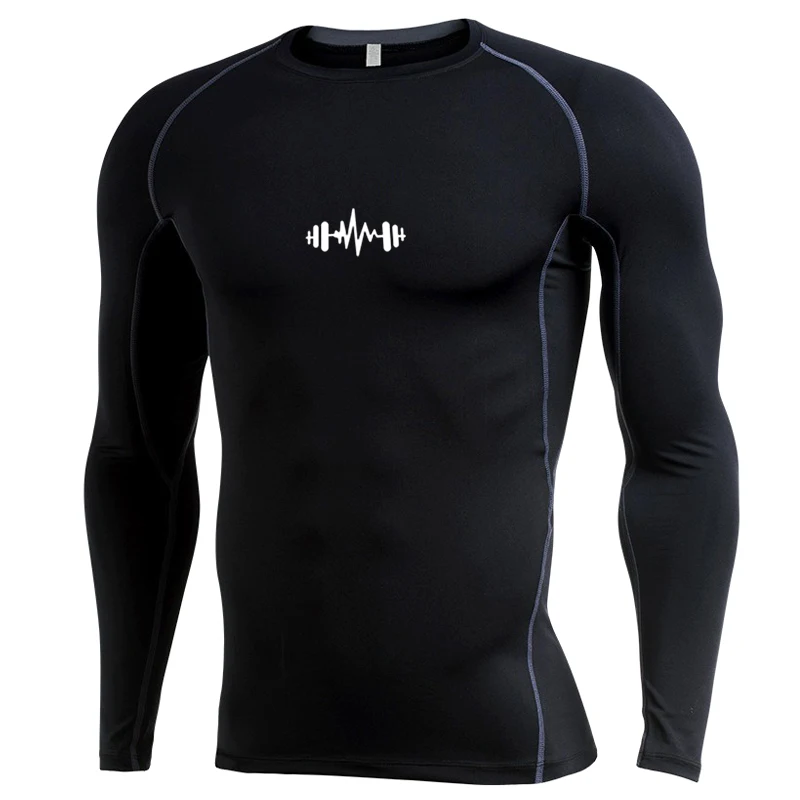 Plus 7XL 6XL Long Sleeve T Shirt Men Elastic Training T-shirt Gym Fitness Workout Tights Sport Jersey Athletic Running Shirt Men 2