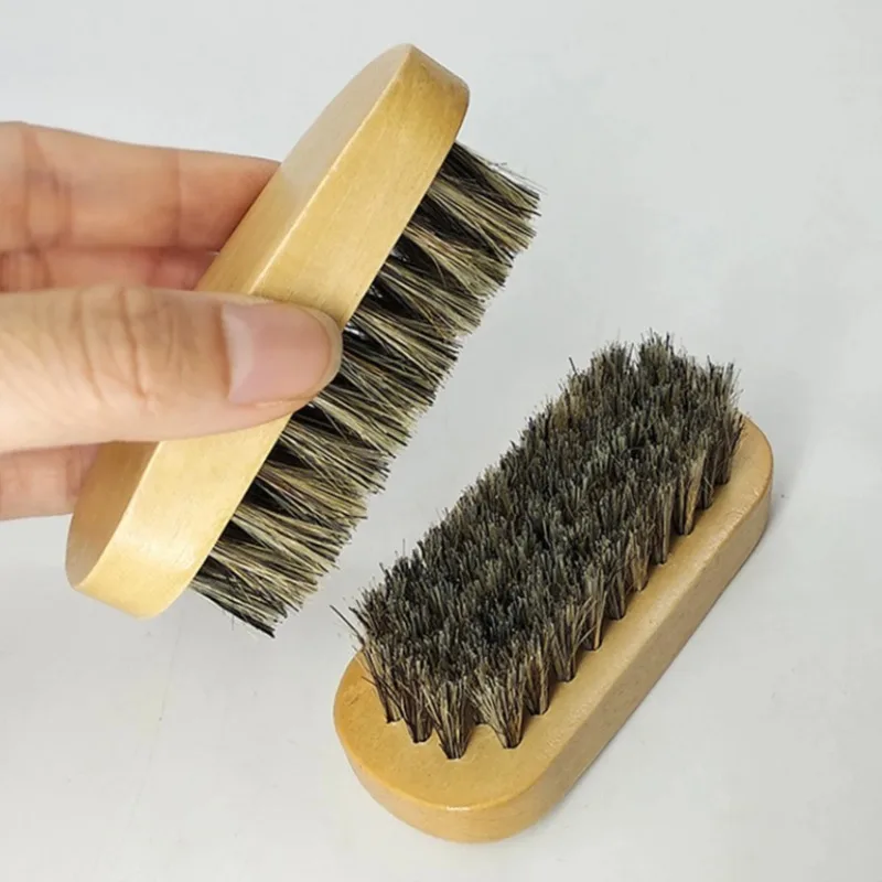 

Polishing Brush Shoe Shine Brushes Polish Bristles Boots Shoes Leather Care Cleaning Convenient Nubuck Boot Pig Hair Tool