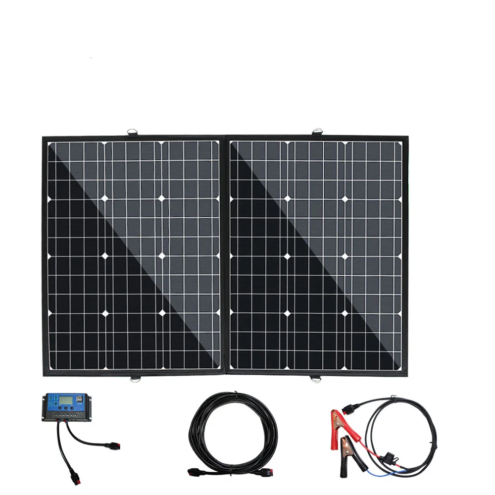 

120w folding solar panel 12v 100 watt portable battery charger foldable solar panels kit for camping