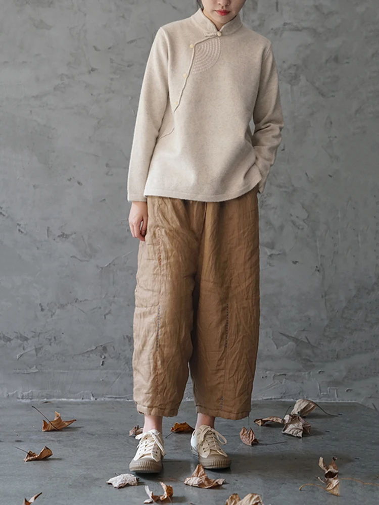 Sweater New Women's Loose Outer Wear Thick Retro Top Inner Tea Clothes Chinese Knitted Sweater