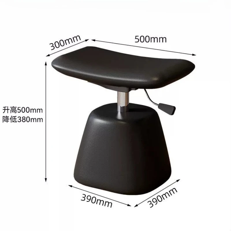 Sgabello da trucco sollevabile di lusso leggero per camera da letto, bianco e nero, sedia da toeletta premium, sgabello per vanità, ottoman per comò, mobili per la casa - immagine 6
