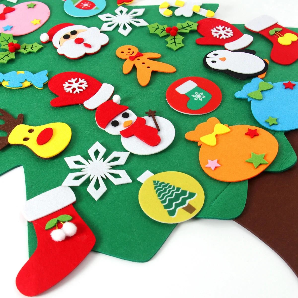 DIY Felt Christmas Tree Xmas Tree With Fairy String Lights Merry Christmas Decorations 2023 Christmas Ornaments Kids Gifts