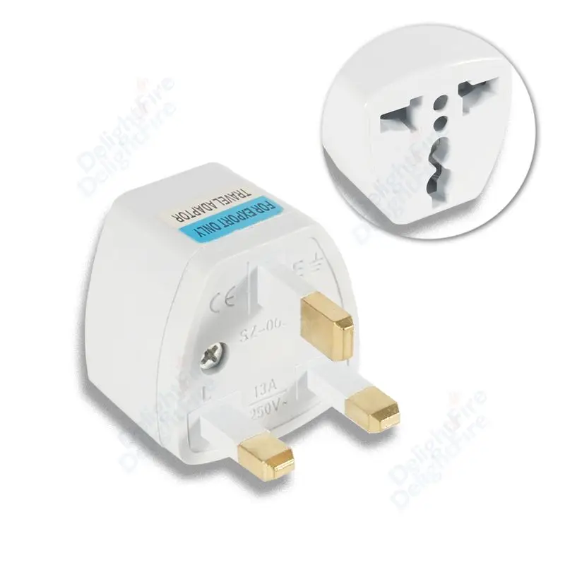 Universal Plug Adapter for UK, Singapore, and Malaysia - European/US/AU to British Power Converter for Travelers