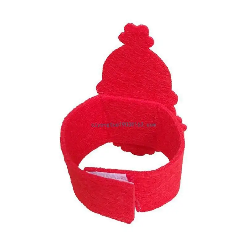 Napkin ring christmas napkin holder 4 Pcs Christmas Napkin Rings Set Napkin Ring Holder Santa Belt Shape Home Xmas Banquet Party Table Decoration