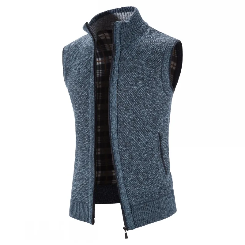 Men sweater vests mens knitted vest Men's Autumn/Winter Waistcoat Plus Velvet Thicken
