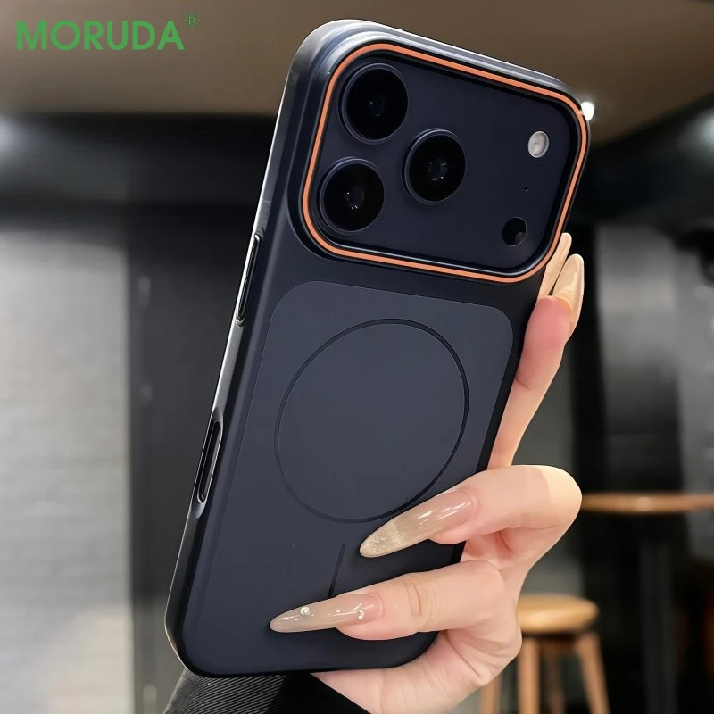 Enhanced Product Title: Premium Metallic Magnetic Shockproof Slim Case with Matte Finish