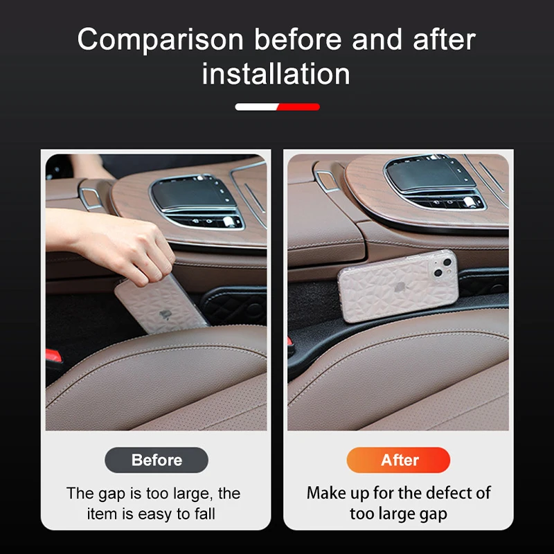 Black Elastic Plastic Car Seat Gap Filler Strip